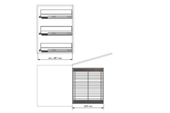 MC Line uittrekmand 40cm chroom+hettich quadro ss +hettich quadro ss 30kg+afstandhouders