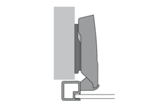 Charnière pour cadre en alu Sensys avec amortissement intégré (Sensys 8638i), en noir obsidien, en applique, Angle d'ouverture  95°, à visser (-)
