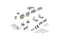 TopLine L, Kit de pièces de coulissage et de guidage,  18 à 30 mm, à 2 portes, Porte avant droite