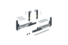 SlideLine M Kit de ferrures pour les portes amorties (amortisseur de fermeture, d'ouverture et anti-collision), 10 kg, Largeur minimale de la porte mm: 450