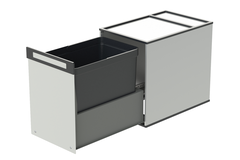 Highline 1 poubelle 21l inox c.40cm extension totale avec ammortisseur