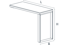 Tablette mobile 90° alu anthrac 800x550mm gauche 