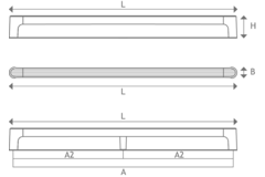 Poignée aqua ea480 l498 noir 