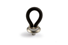 Knop Filaga, L 20 mm, H 32 mm, Zwart leer / mat vernikkeld