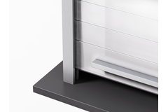Quasar Reflex glas-rolluik 600 x 1500mm wit gelakt rvs-look voorliggend