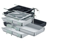 Containerset met volledig uittrekbare ladegeleiders, Inbouwdiepte (min.) 730 mm, zwart