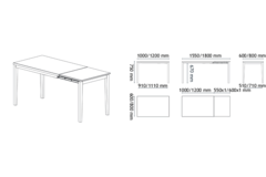 Table ext. Toy 100x60 anthra-verre anthracite 