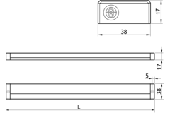 LD8010 à led opbouwprofiel 422mm 4000K 7,5W 230V