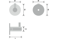 Porte-manteau rond or mat 