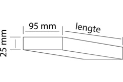 Led-verlichting h.25mm + plexi kap 930mm/13W/240vr RVS 4000K - 1650 lumen