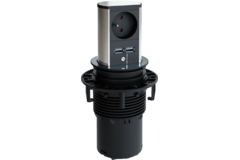 Elevator look inox d-l-nl 1 prise +chargeur usb  