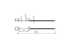 Chic line extra broekenhouder antraciet l.340mm