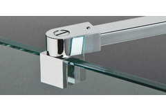Barre raidisseur mur/verre avec double articulation, pour verres 8/12, L1057, chromé