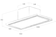 Skydome plafond aspiration blanc 100 cm 