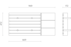 Filo frontlade bordenhouder + verdeler V4 105 zwart