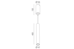 Linea pendel led zwart 7W 230V 3000K 550lm