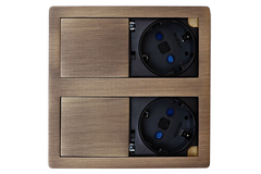 Versahit dual 2 prises b/f bronze  + câble 2000 mm avec fiche séparé