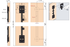 Set 2 deurrechttrekkers, lengte 1863mm, zwart