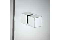 Paar deurknoppen, voor 8/15 mm glas, B25 H25 L25, geborsteld nikkel