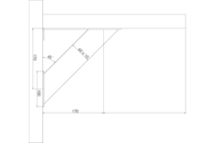 Support de bar korfu corpus h:170 mm noir mat 