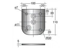 Pied de table dismo2 h.110cm inox  