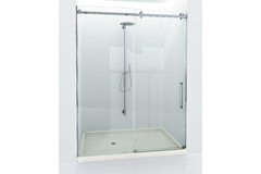 Toebehoren douche met schuifdeur wand/wand voor gekit vast glaspaneel, naar rechts, voor 8 mm glas, glanzend rvs