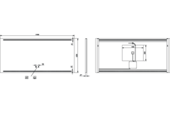 Miroir 1400x650 led haut/bas.+kelvinch.+chauff 