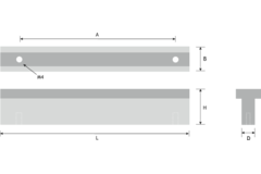 "poignée  ""t"" afst.64mm argent" 