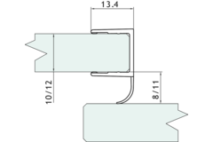Dichting met zijlip l2200mm voor glas 10/12mm