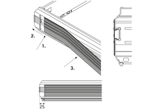Afdekprofiel, zwart, 936 mm