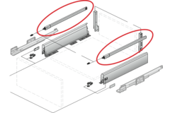Set lengtereling ArciTech / 650 mm, wit, links en rechts