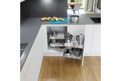 VS COR Fold chroom + hout wit 450mm links