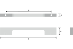 Poignée techno zamak noir mat ea128mm l168mm 
