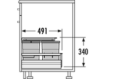 Hailo separato k.60cm 18+2x8l antraciet
