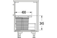Hailo allegro c.60 cm h.295 mm 18+2x8l anthracite 