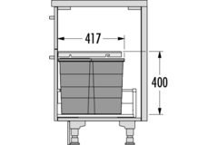 Hailo allegro k.60 cm h.350 mm mm 28+2x13l antrac.