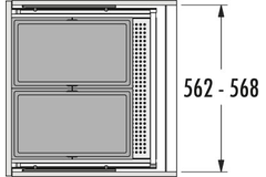 Hailo allegro c.60 cm h.380 mm 2x28l anthracite 