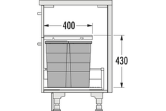 Hailo allegro c.60 cm h.380 mm 28+2x13l anthracite 