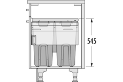 Hailo Laundry Carrier k.60 2x33l+12l 2,5l grijs