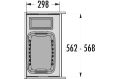 Hailo Laundry Carrier bad k.60 33l+4l grijs