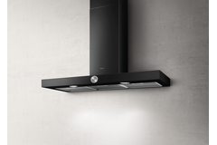 Lol plafond aspiration acier noir gaufré 90 cm 