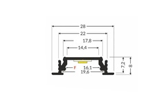 Led profiel Groove14 F 3000 anodisé 