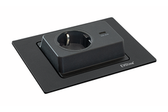 Spin zwart b-f 1 stopcontact + 1 usb C