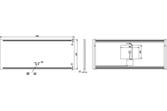Miroir 1600x650 led haut/bas.+kelvinch.+chauff 