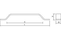 Greep BELT BA160 L221.3 zamak mat zwart