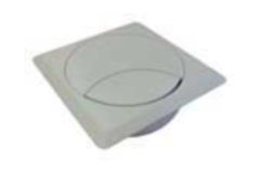 Passe cable 93x93mm plastique gris clair  percage diametre 80mm