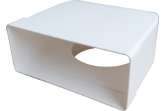 System 220 adapt. coin 90° tube plat-d125mm blanc 