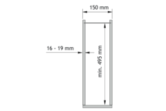 Vs sub slim uittrekmand (2 manden) chroombxhxd 150 bxhxd 150x530x495mm
