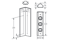 Energiebox 3st b-f 320mm rvs