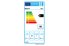 Novy Vision 75 cm blanc verre hotte murale 